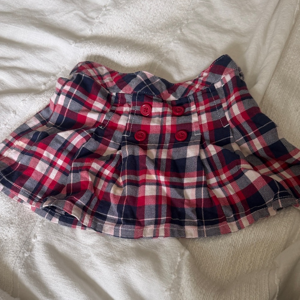 3T Gymboree Plaid Skirt with Red and Navy Pattern